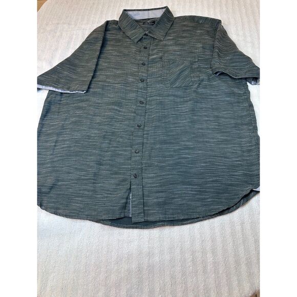 Across The Pond Button Up Shirt 3X Green Short Sleeve Casual Big & Tall - Picture 1 of 5